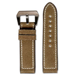 Vintage Canvas Watch Band, Ohio - Cognac, White Stitch