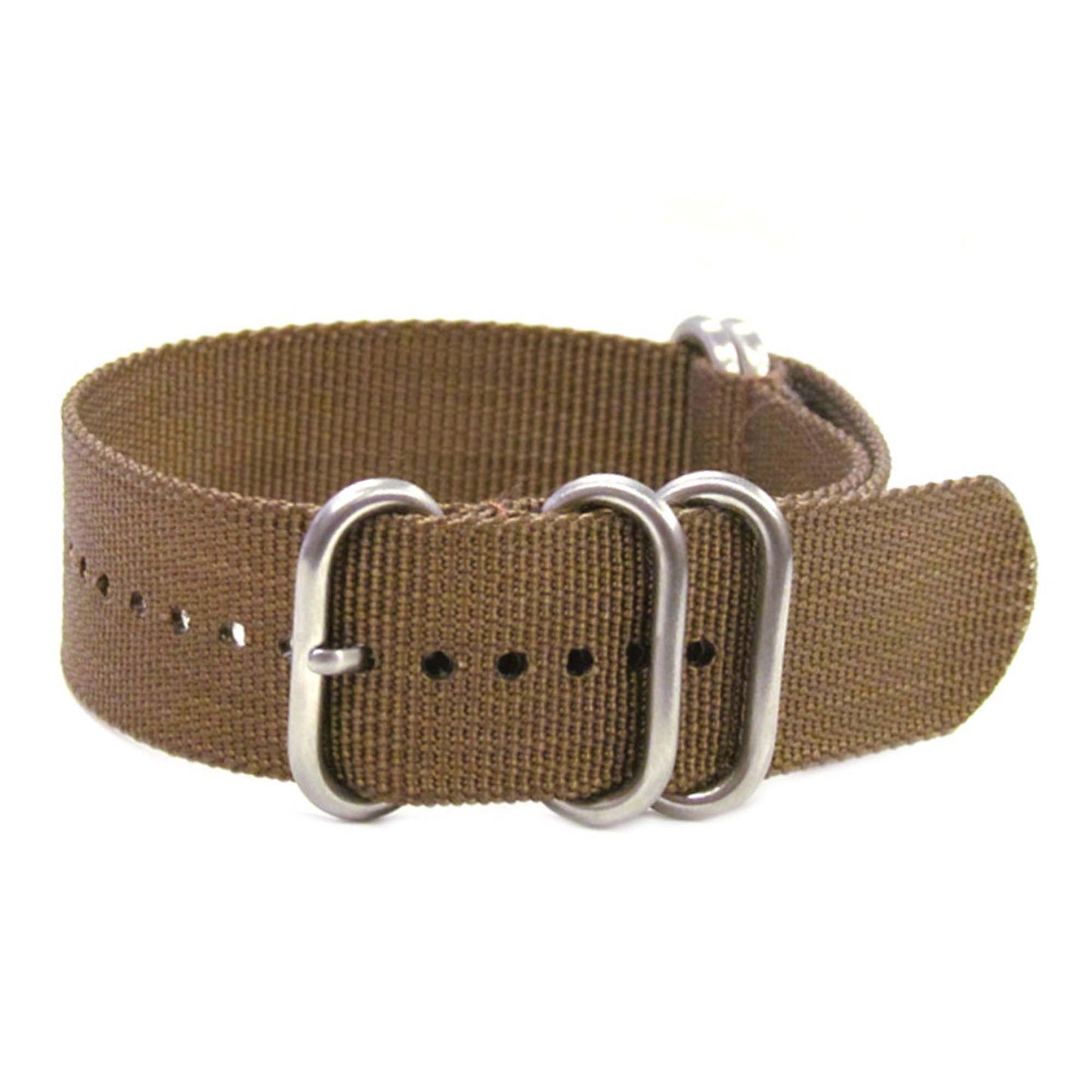 Ballistic Nylon Watch Band | 5-Ring | Sand | Brushed Hardware