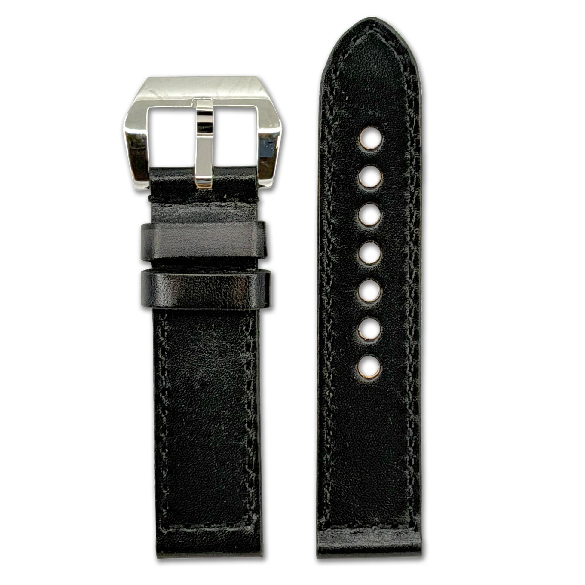 Overnight Oak Leather Watch Band | Black
