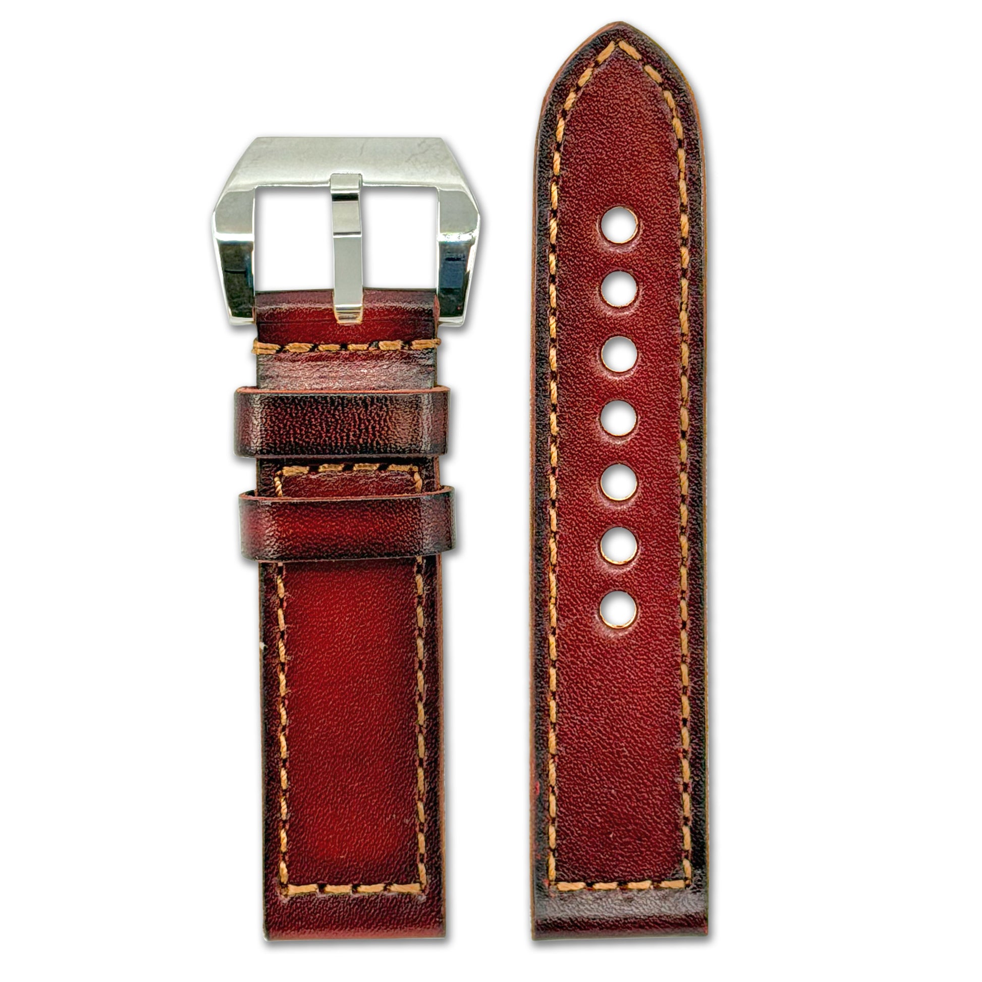 Overnight Oak Leather Watch Band | Mahogany