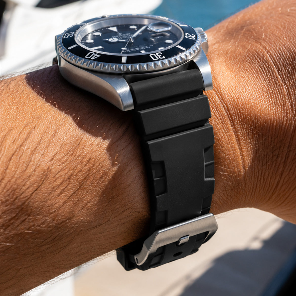 Aquatic Sport Silicone Watch Band | Black