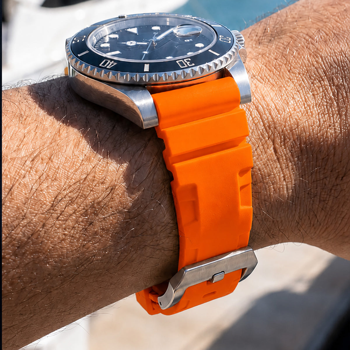 Aquatic Sport Silicone Watch Band - Orange