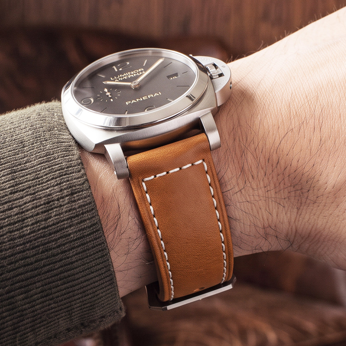 Cognac Tanned Leather Panerai Watch Band