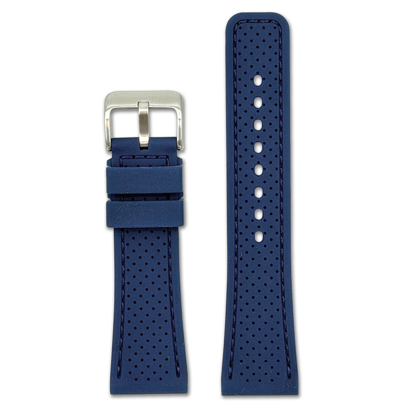 Perforated Sport Silicone Watch Band | Navy