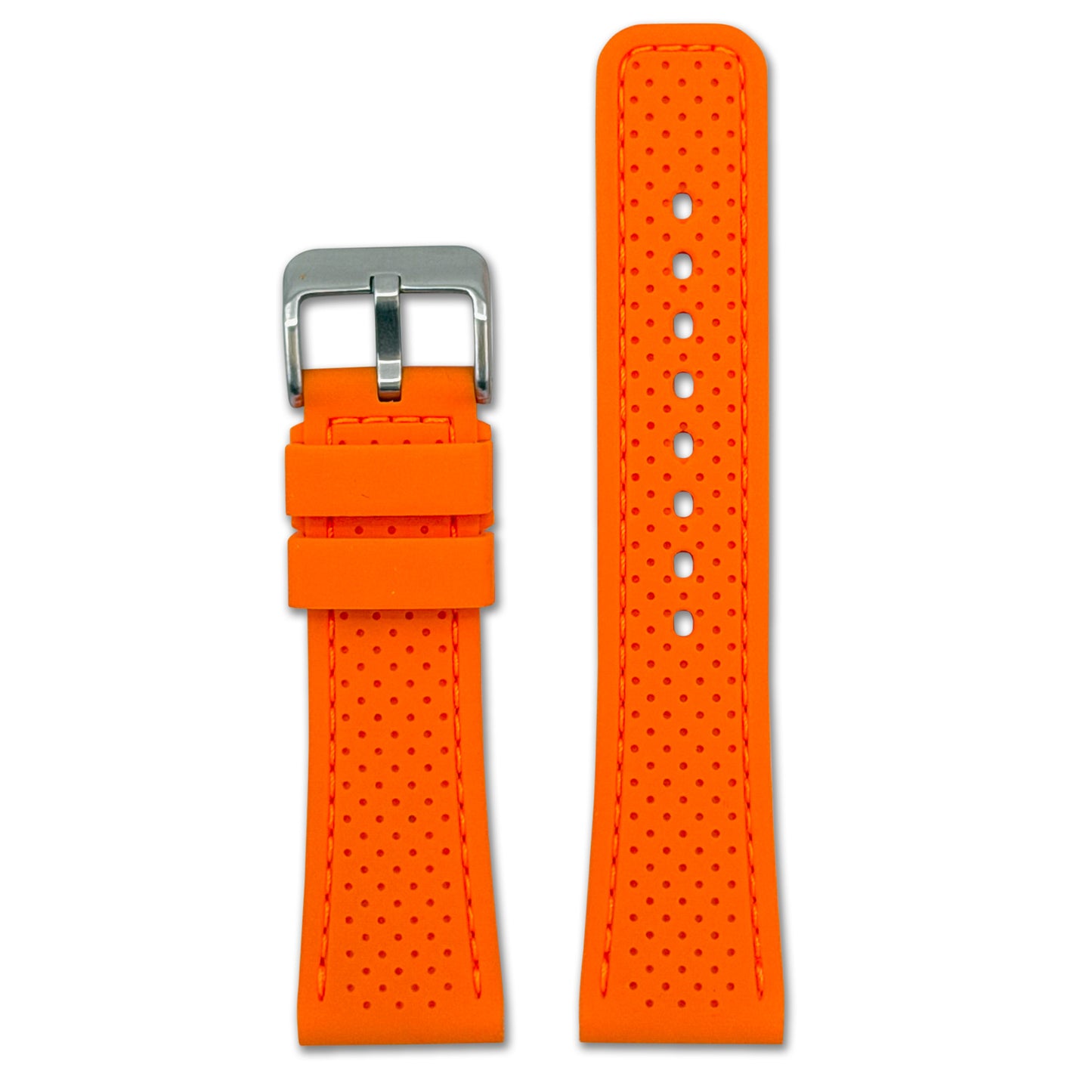 Perforated Sport Silicone Watch Band | Orange