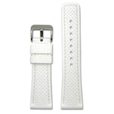 Perforated Sport Silicone Watch Band | White
