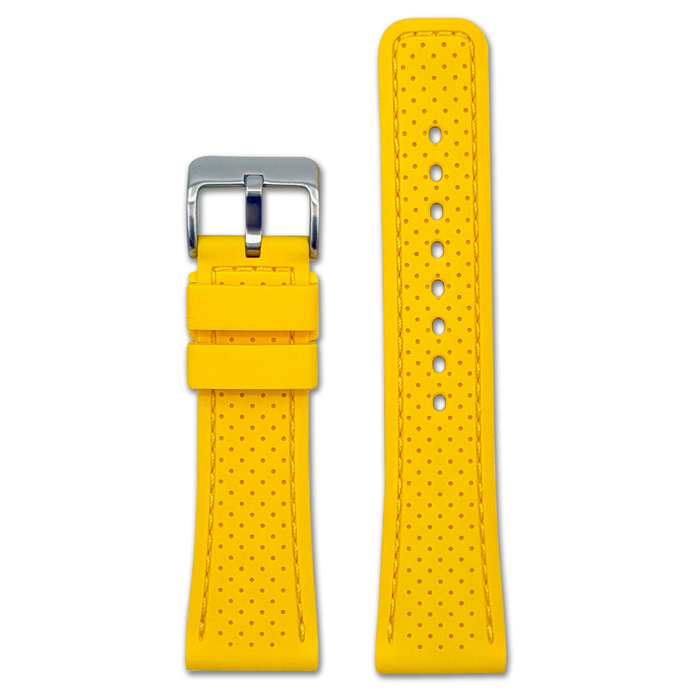 Perforated Sport Silicone Watch Band | Yellow