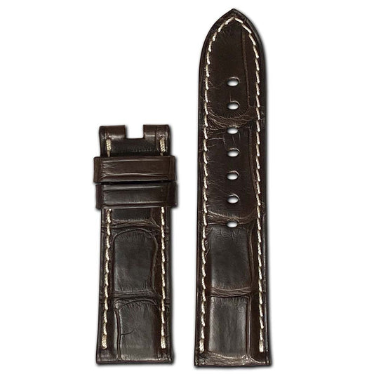 Genuine Alligator Watch Band | Mocha | Pisa | For Panerai Deploy