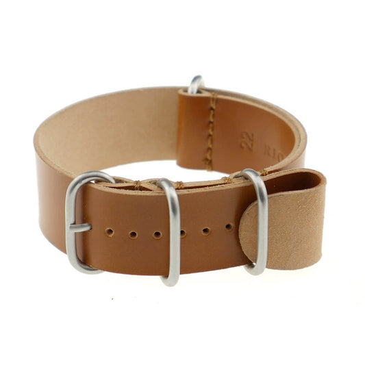 Shell Cordovan Watch Band | Prague | One-Piece | 4 Brushed Rings | Honey