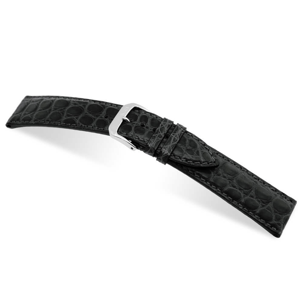 Genuine Alligator Watch Band | Prestige | Flank Cut | Black