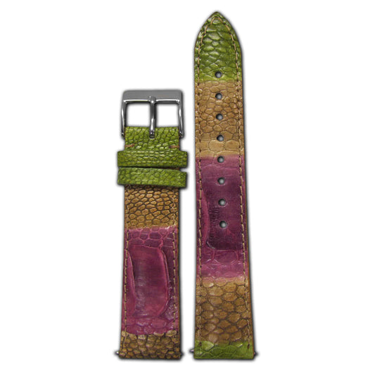 Ostrich Watch Band | Quick Release | Tri-Color | for Michele
