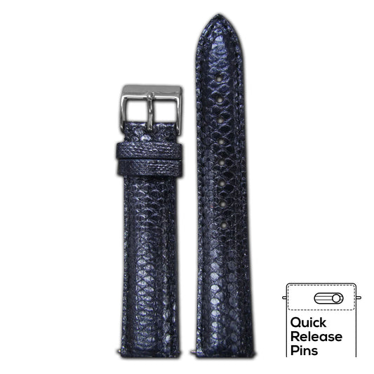 Snake Watch Band | Quick Release | Midnight Blue | for Michele