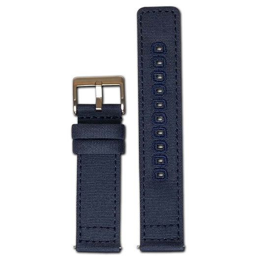 22mm Smart Watch Band | Quick Release | Canvas | Navy | Match Stitch