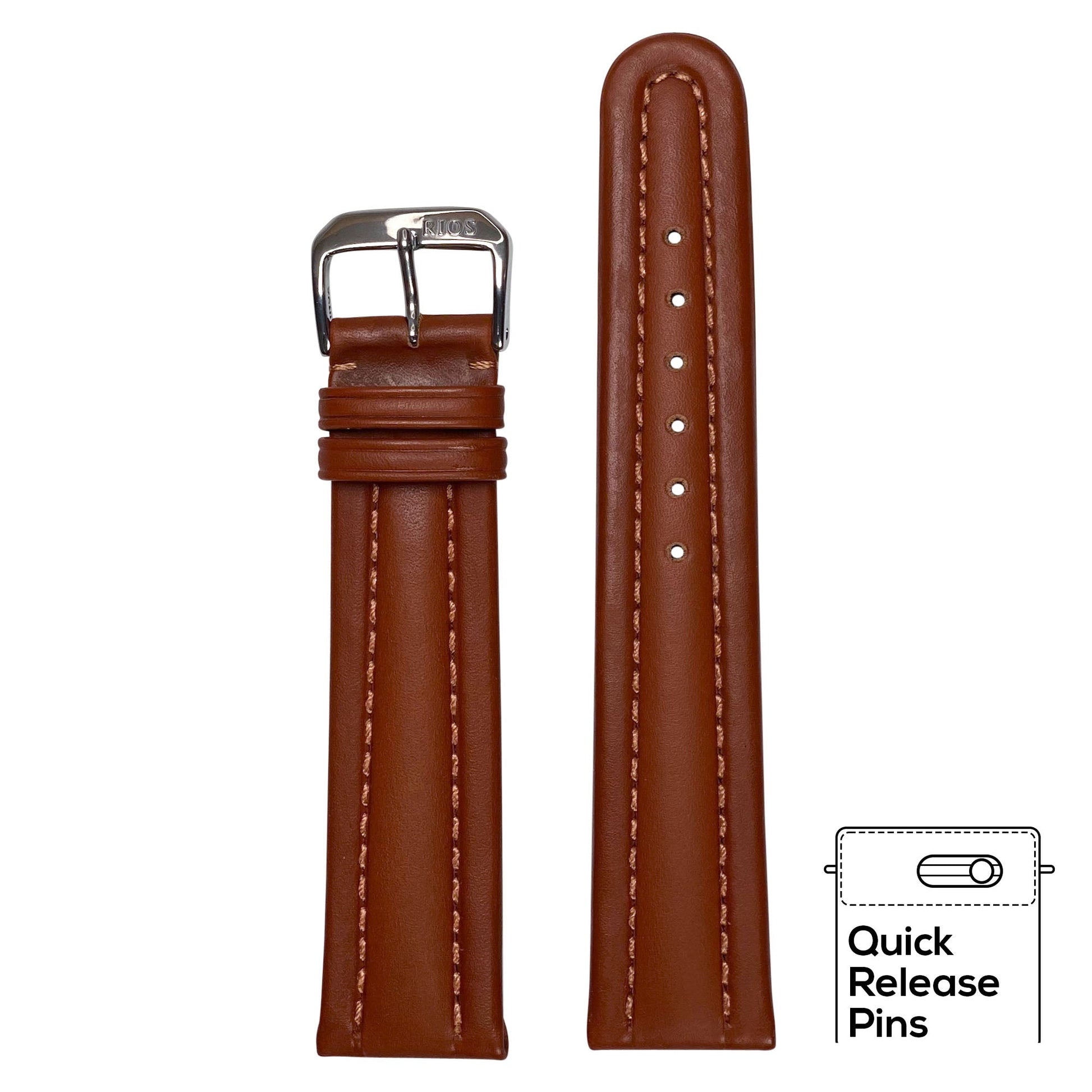 Quick Release | Calf Leather Watch Band | Cognac | Veneto | Match Stitch