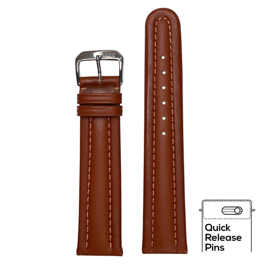 Quick Release | Calf Leather Watch Band | Cognac | Veneto | Match Stitch