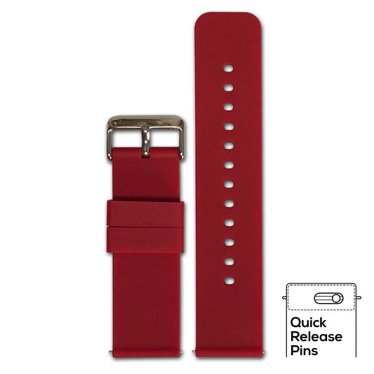 Quick Release Watch Band | Maroon | Silicone | Two-Piece