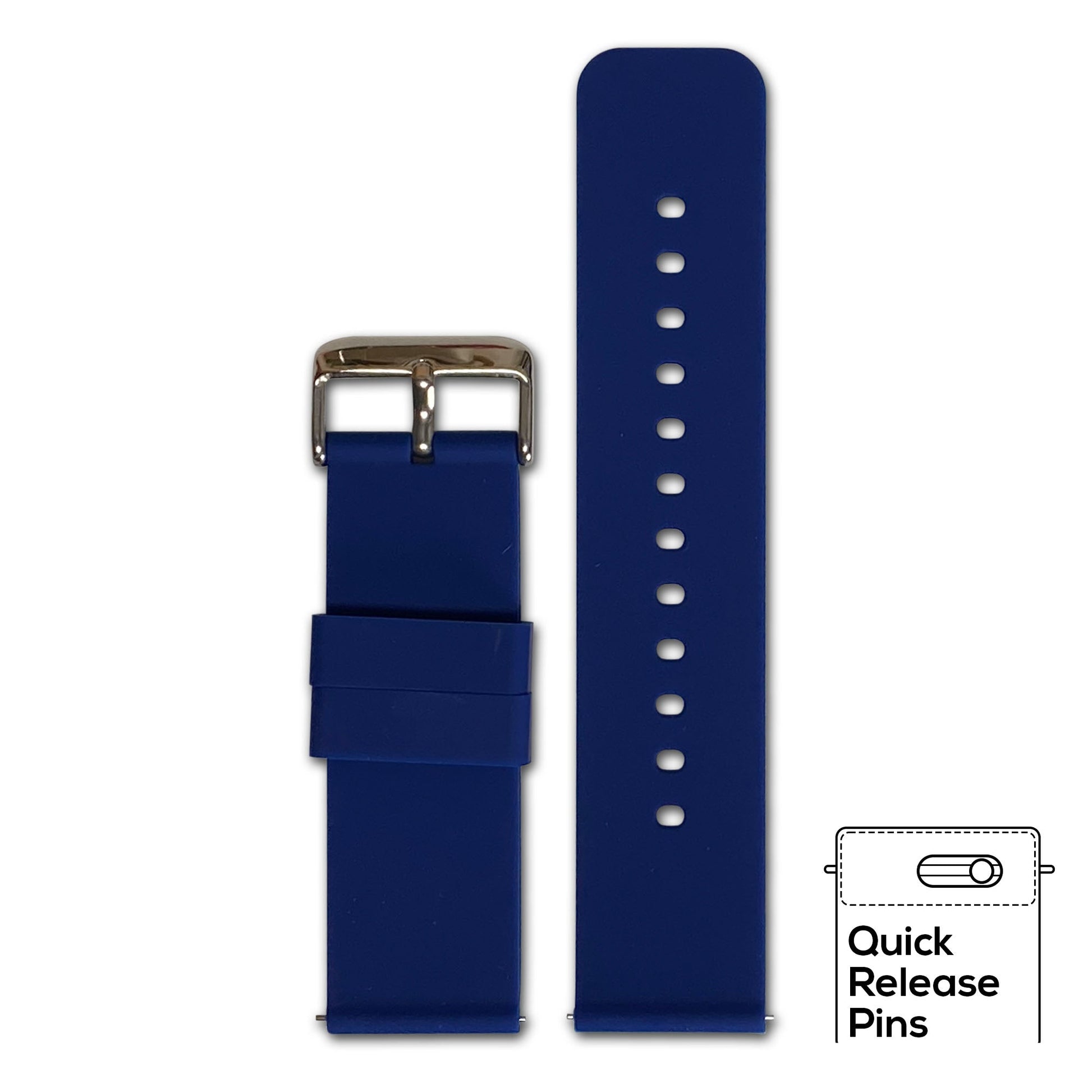 Quick Release Watch Band | Navy | Silicone | Two-Piece