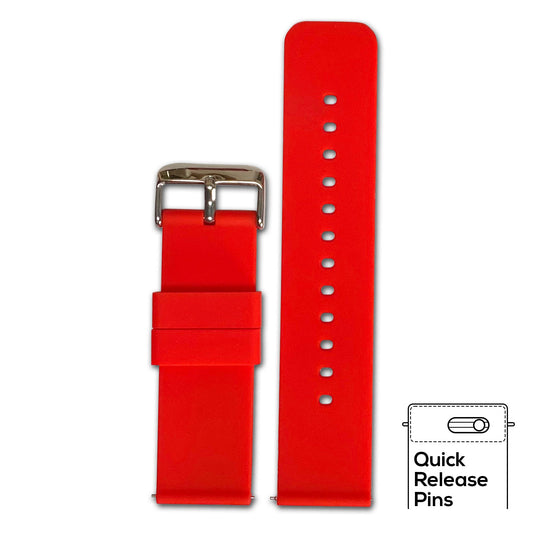 Quick Release Watch Band | Red | Silicone | Two-Piece