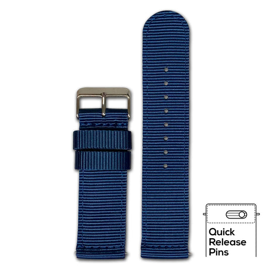 Quick Release Watch Band | Navy | Nylon | Two-Piece