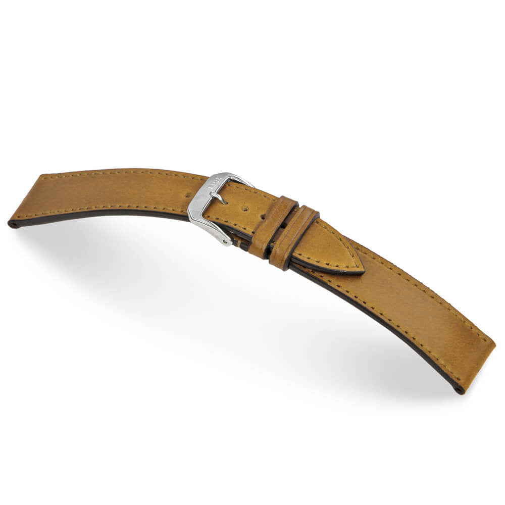 Genuine Shell Cordovan Leather Watch Band | Seattle | Flat | Honey