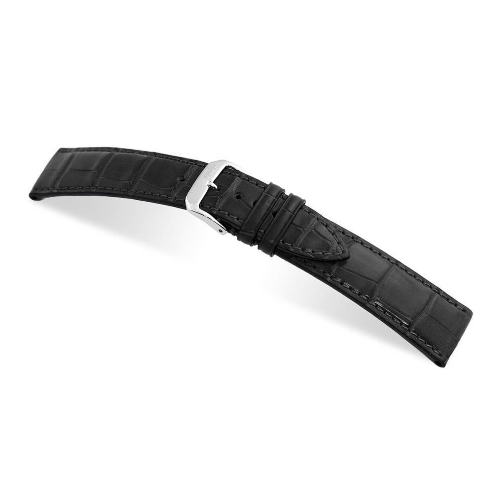 Genuine Alligator Watch Band | Black | Senator | Full Cut