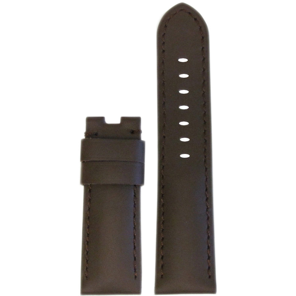 Soft Calf Leather Watch Band | Brown | Colored Stitch | for Panerai Deploy