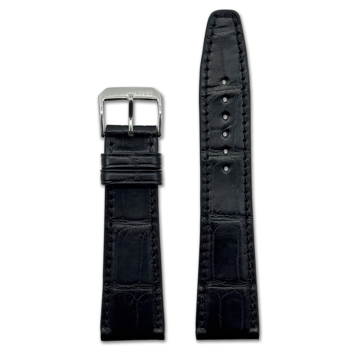 Genuine Alligator Watch Band | Spitfire | IWC Style | Black
