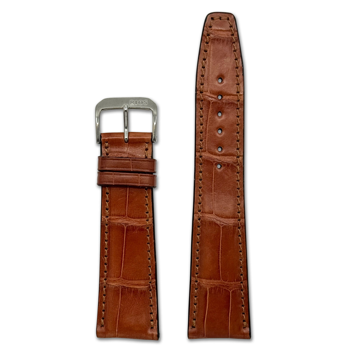 Genuine Alligator Watch Band | Spitfire | IWC Style | Cognac