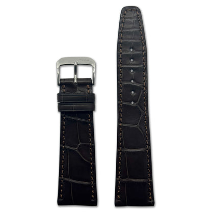Genuine Alligator Watch Band, Spitfire IWC-Style Aviator - Mocha