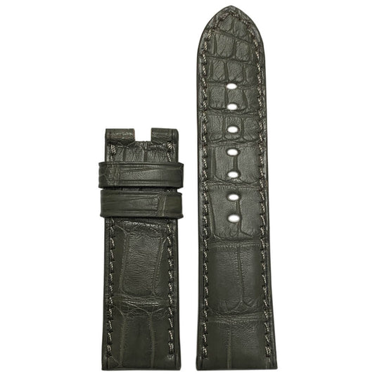 Stone Grey Louisiana Alligator Watch Band | Match Stitch | For Panerai Deploy