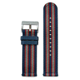Seatbelt Nylon Watch Band | Blue, Red/Grey Stripe