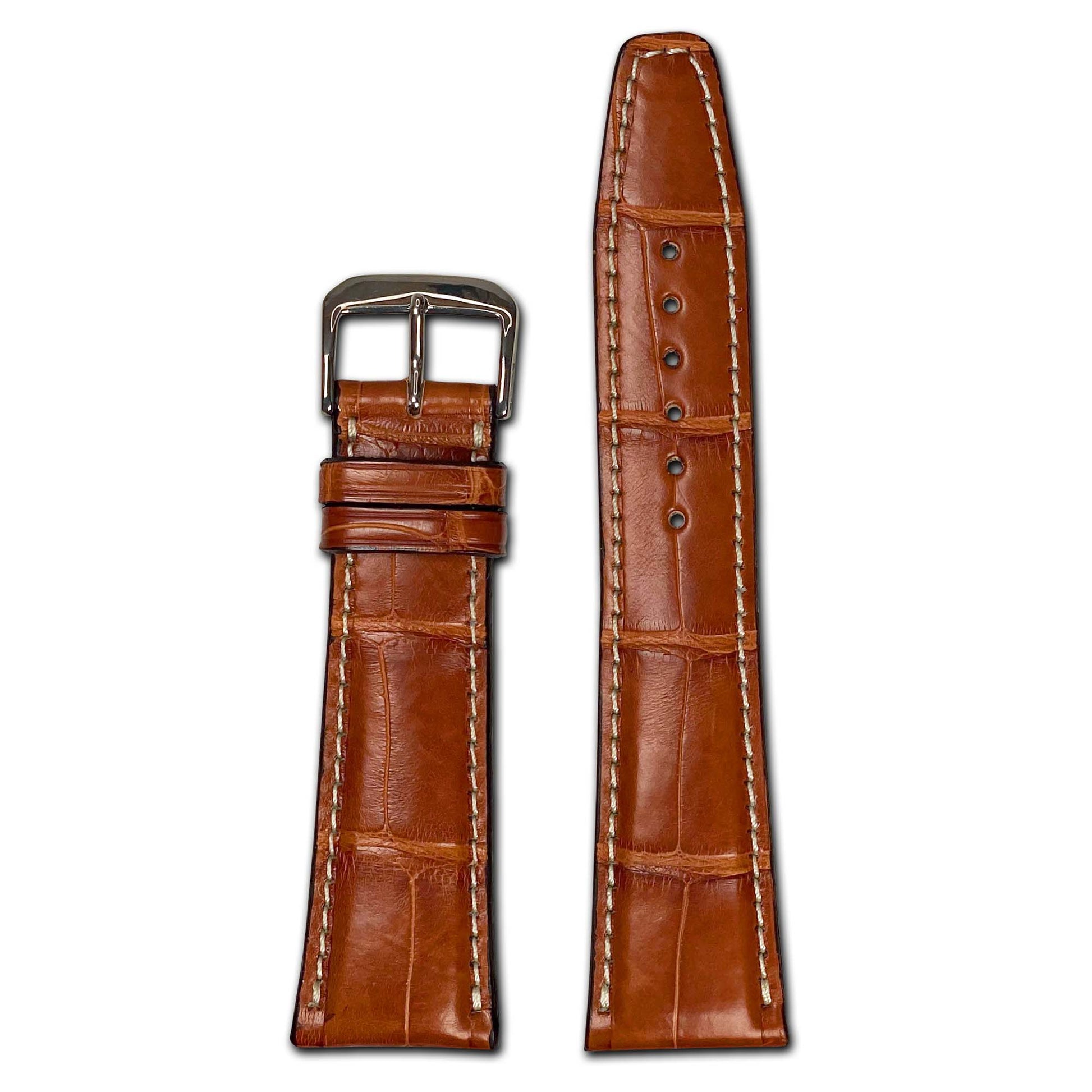 Genuine Alligator Watch Band | Thunderbird | IWC Style | Cognac