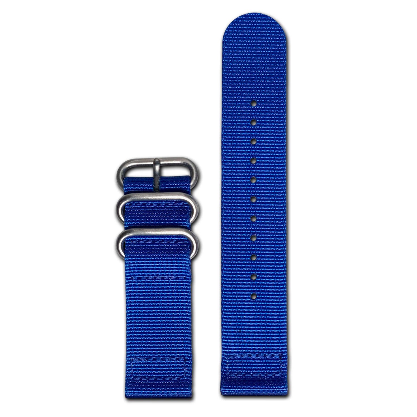 Ballistic Nylon Watch Band | Two-Piece | Blue | Brushed Hardware