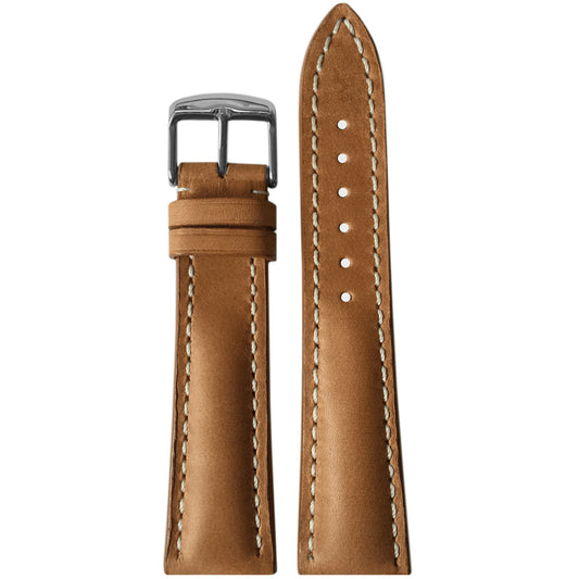 Vintage Leather Watch Band | Sand | White Stitch | For Breitling