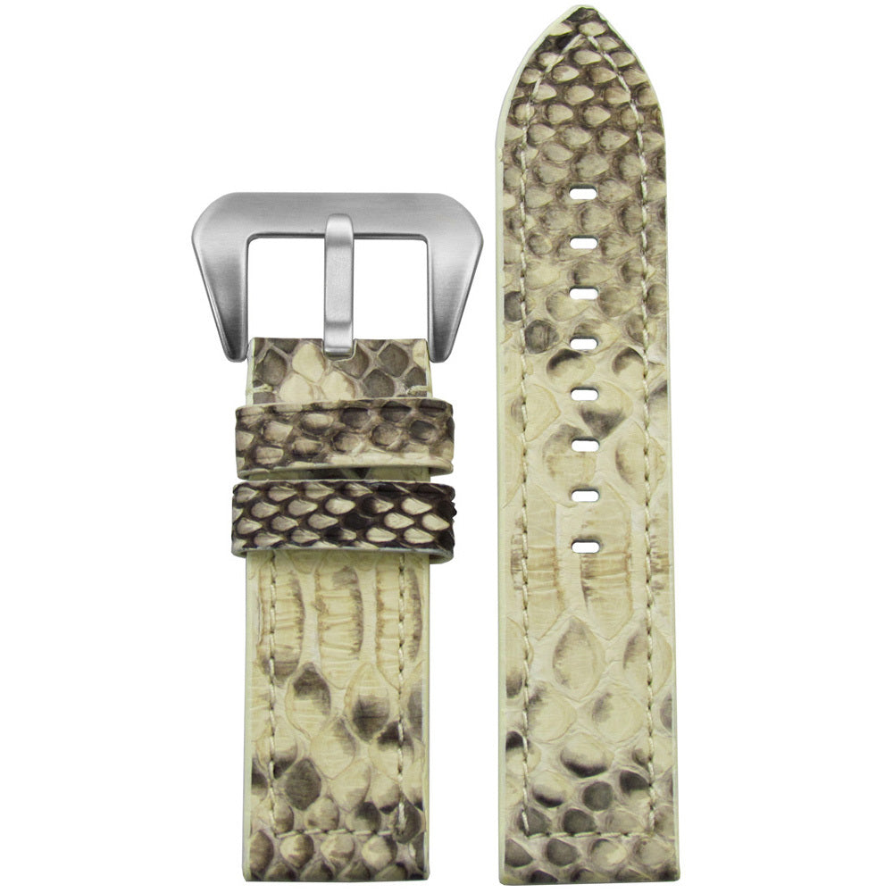Vintage Python Watch Band | Flat | Cream | Match Stitch – Panatime ...