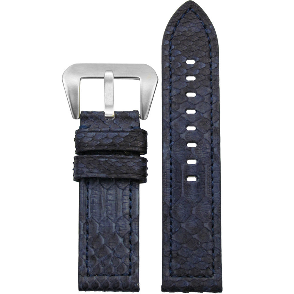 Vintage Python Watch Band | Flat | Navy | Match Stitch – Panatime Watch ...