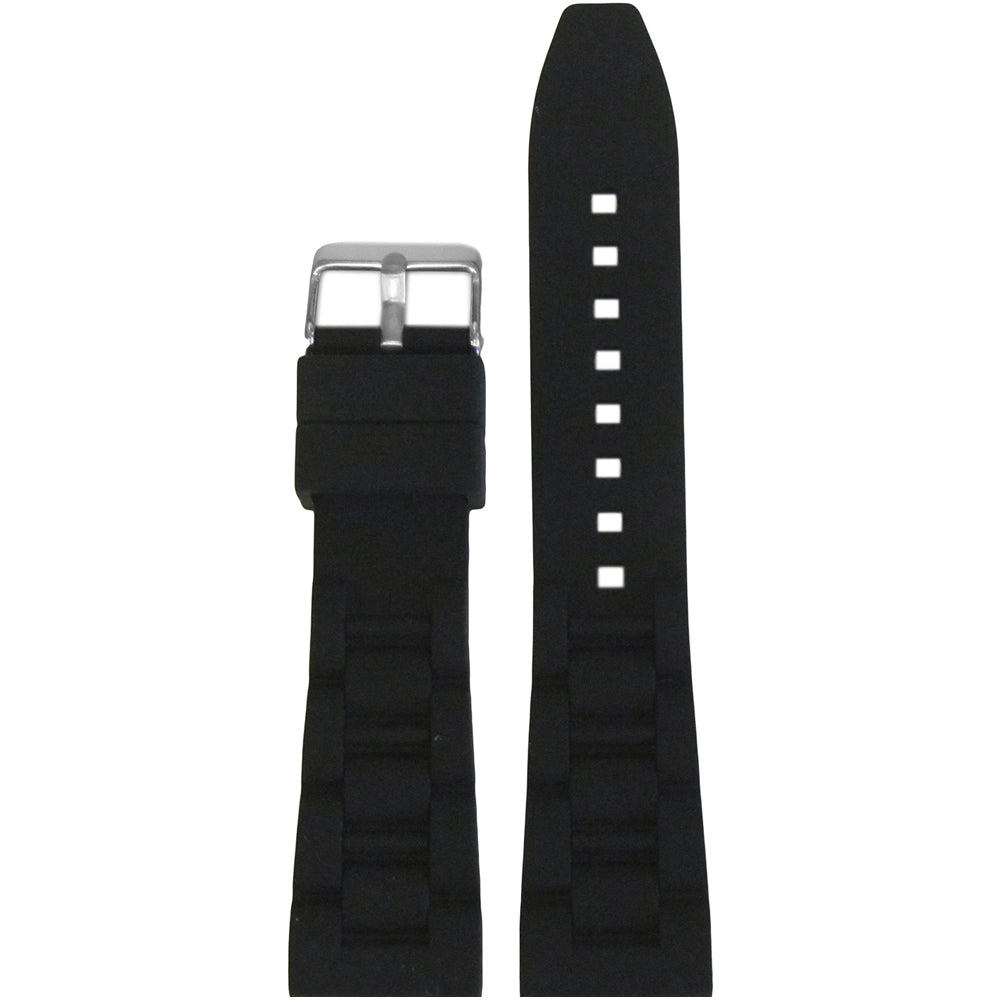 Waterproof Silicone Watch Band | Black | Oyster | Diver