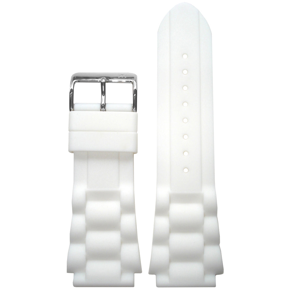 Waterproof Silicone Watch Band | White | Oyster | Diver