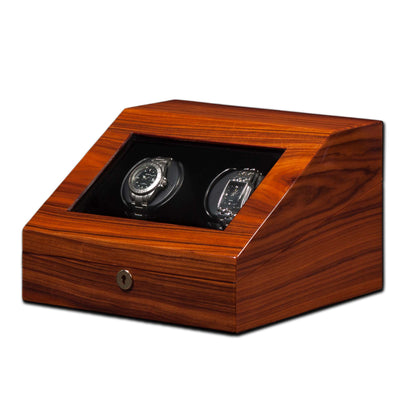 Watch Winders | Sienna 2 | Teak | Double Watch | Rotorwinder or Programmable | Closed