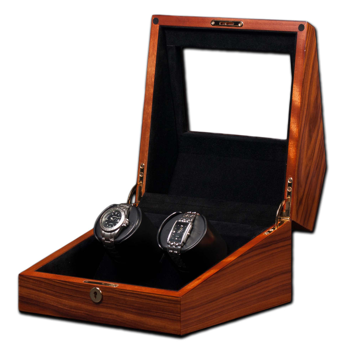 Watch Winders | Sienna 2 | Teak | Double Watch | Rotorwinder or Programmable | Open